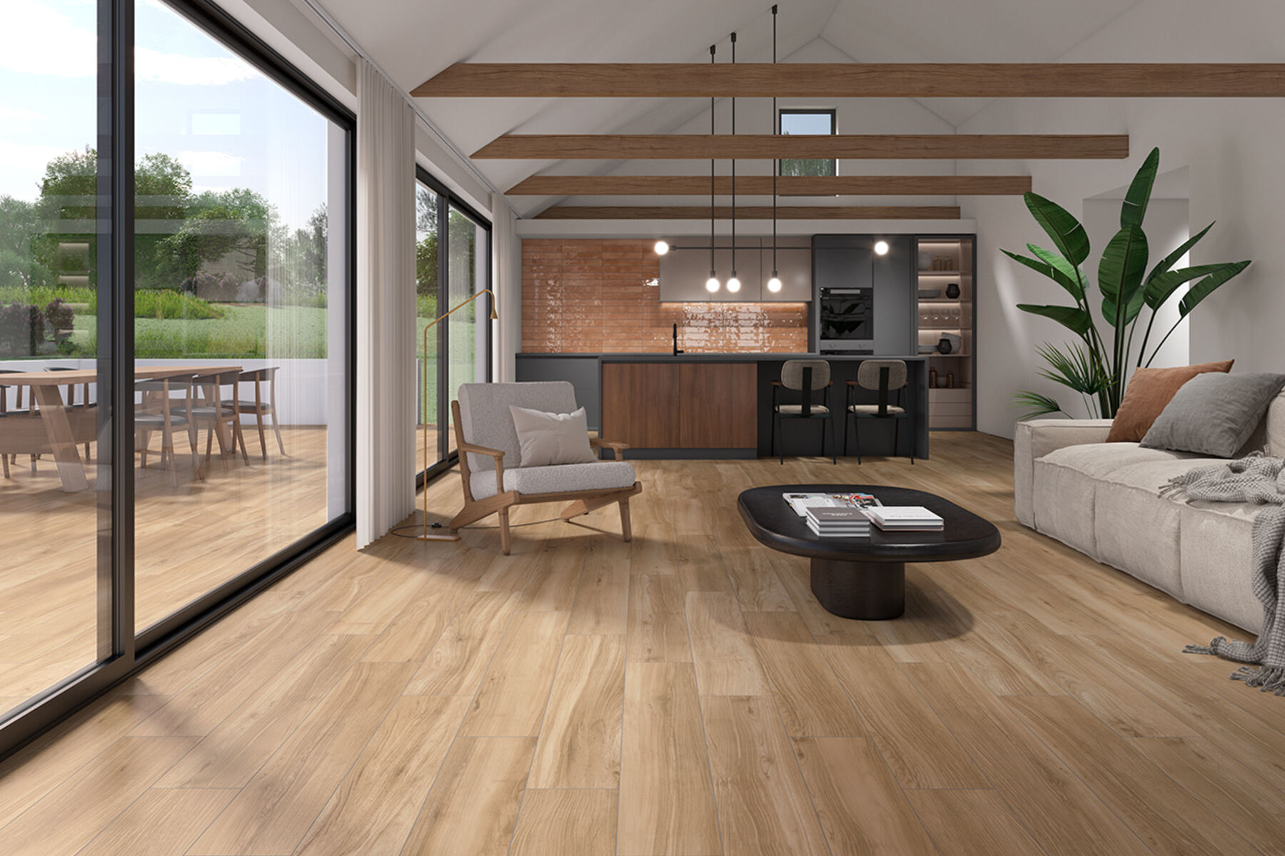 Chalet, carrelage grès cérame par Cinca