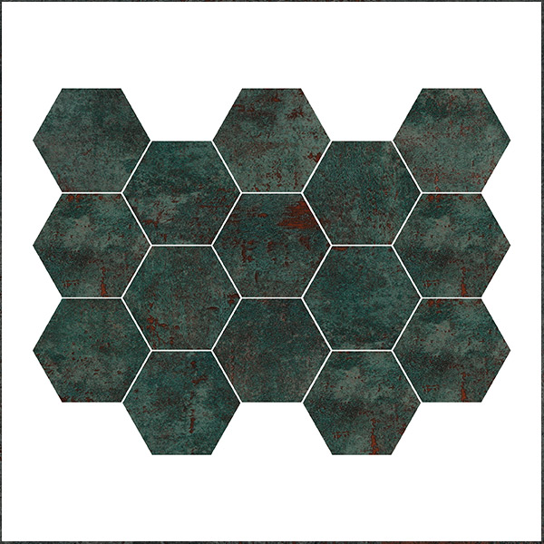 Mosaico Hexagonal Seagreen